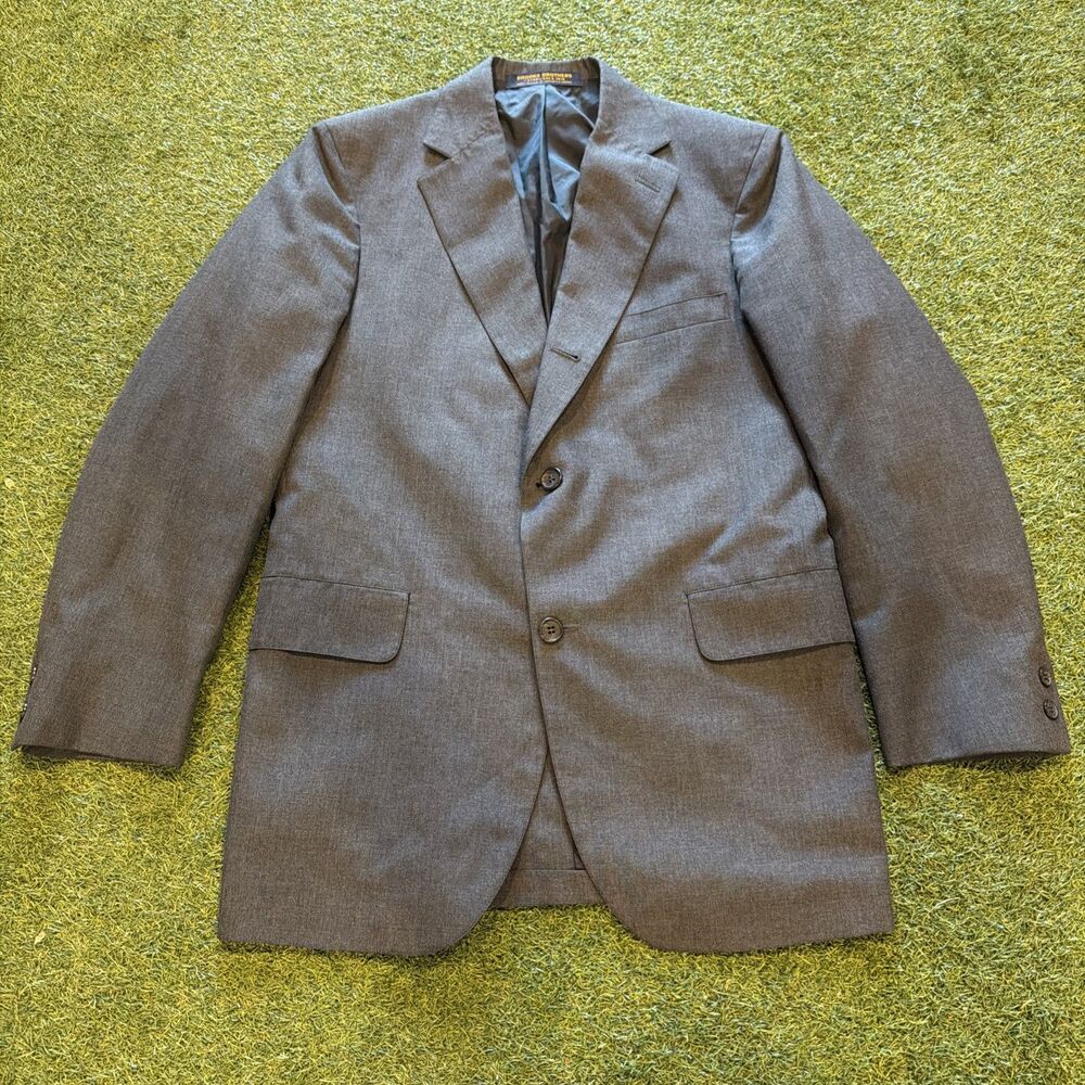 Brooks Brothers Mens Classic fit Suit Jacket Blazer 38 R Dark Grey Solid